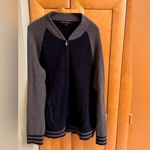 🆕 BANANA REPUBLIC MENS ZIP UP 100% COTTON SWEATER size L